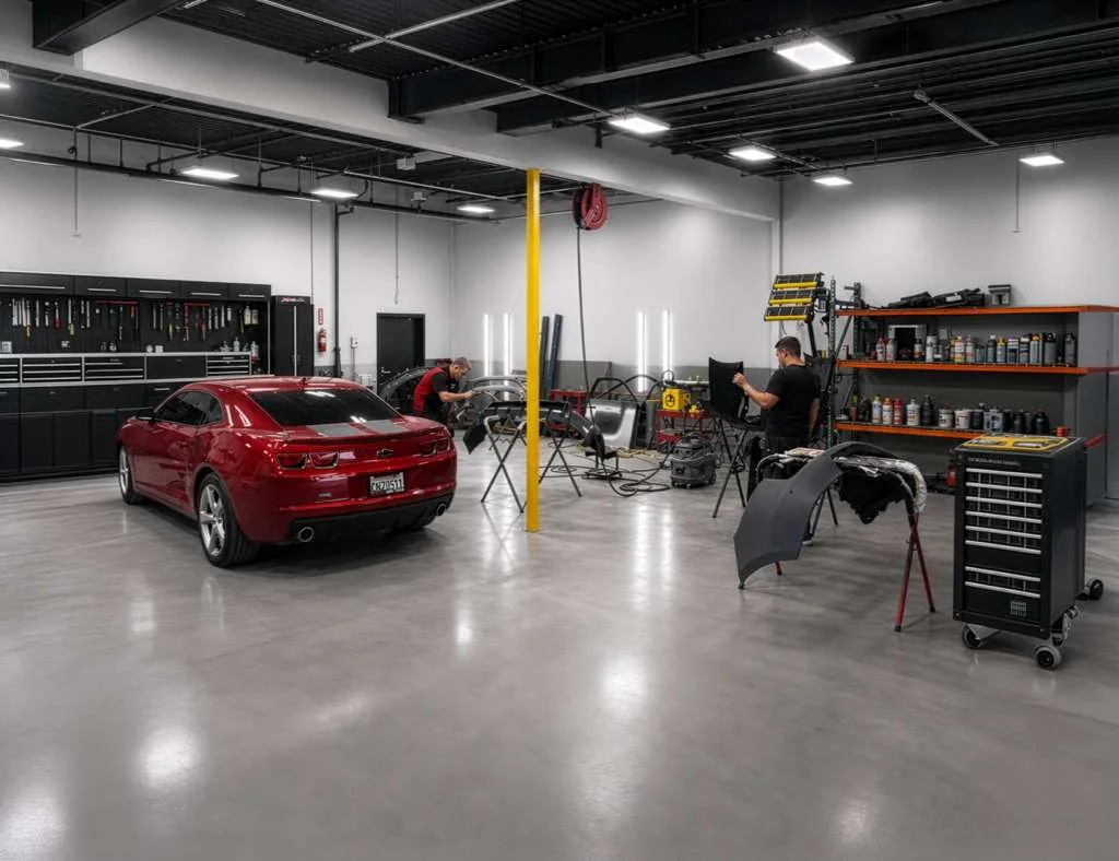 Kent Auto Body repair shop interior